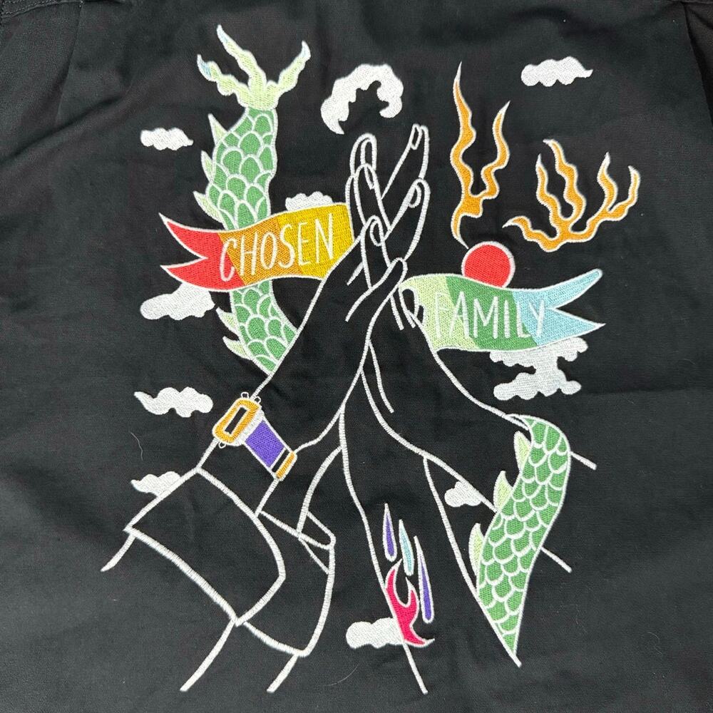 Vans Kaitlin Chan Black Embroidered Chosen Family Pride Drill Chore Coat Size L - Picture 8 of 13